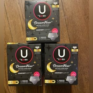 3 boxes of U by Kotex DreamWear period underwear  size L